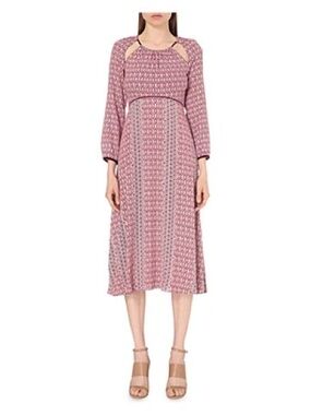 MAJE Robyn Cutout-detail Crepe Dress In Imprime